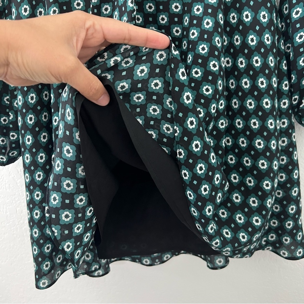 Ted Baker‎ London Green Geometric Floral Print Dolley Dress Size 1 (US Size 4) - Picture 13 of 17
